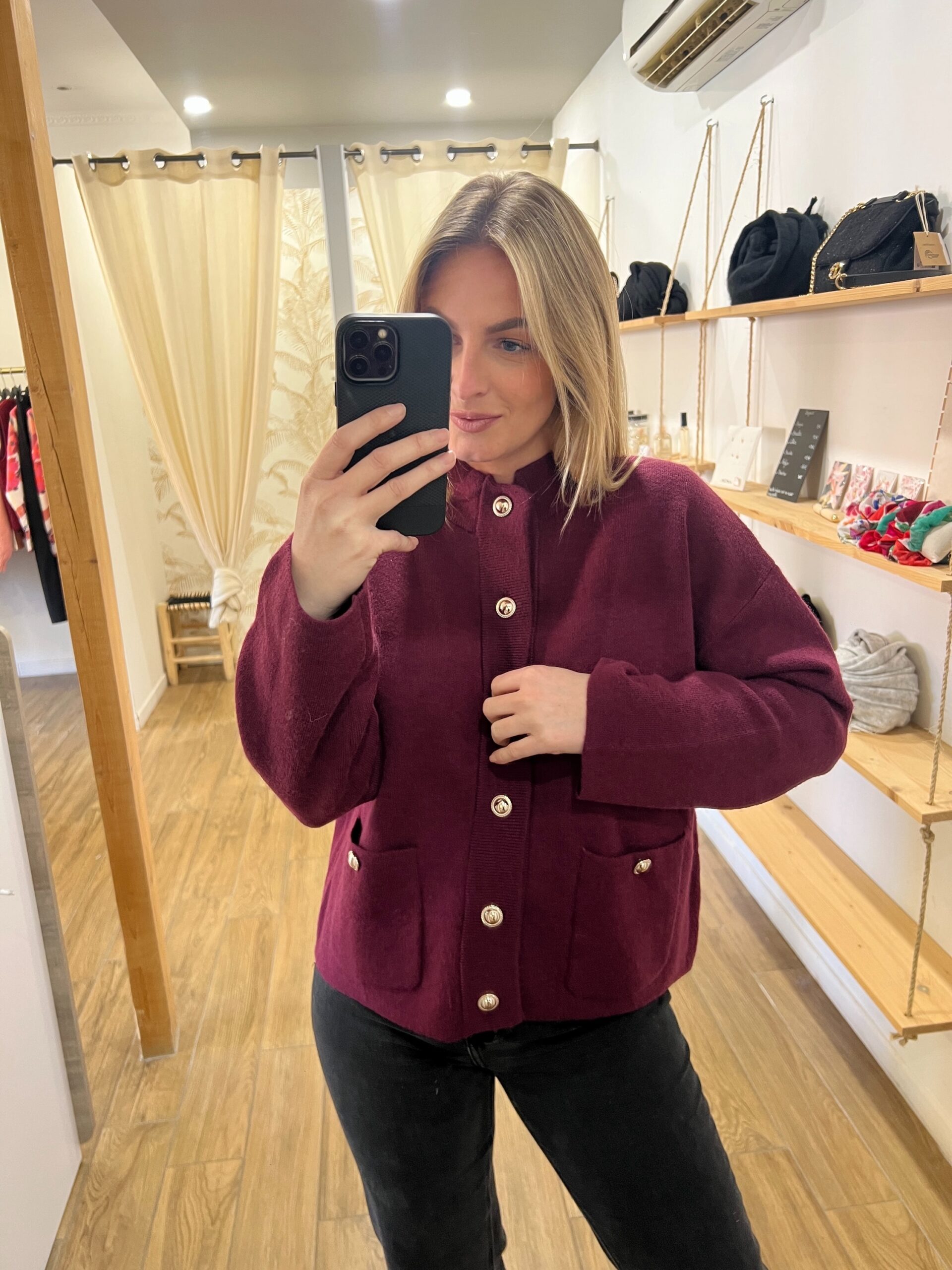 Gilet Agathe bordeaux