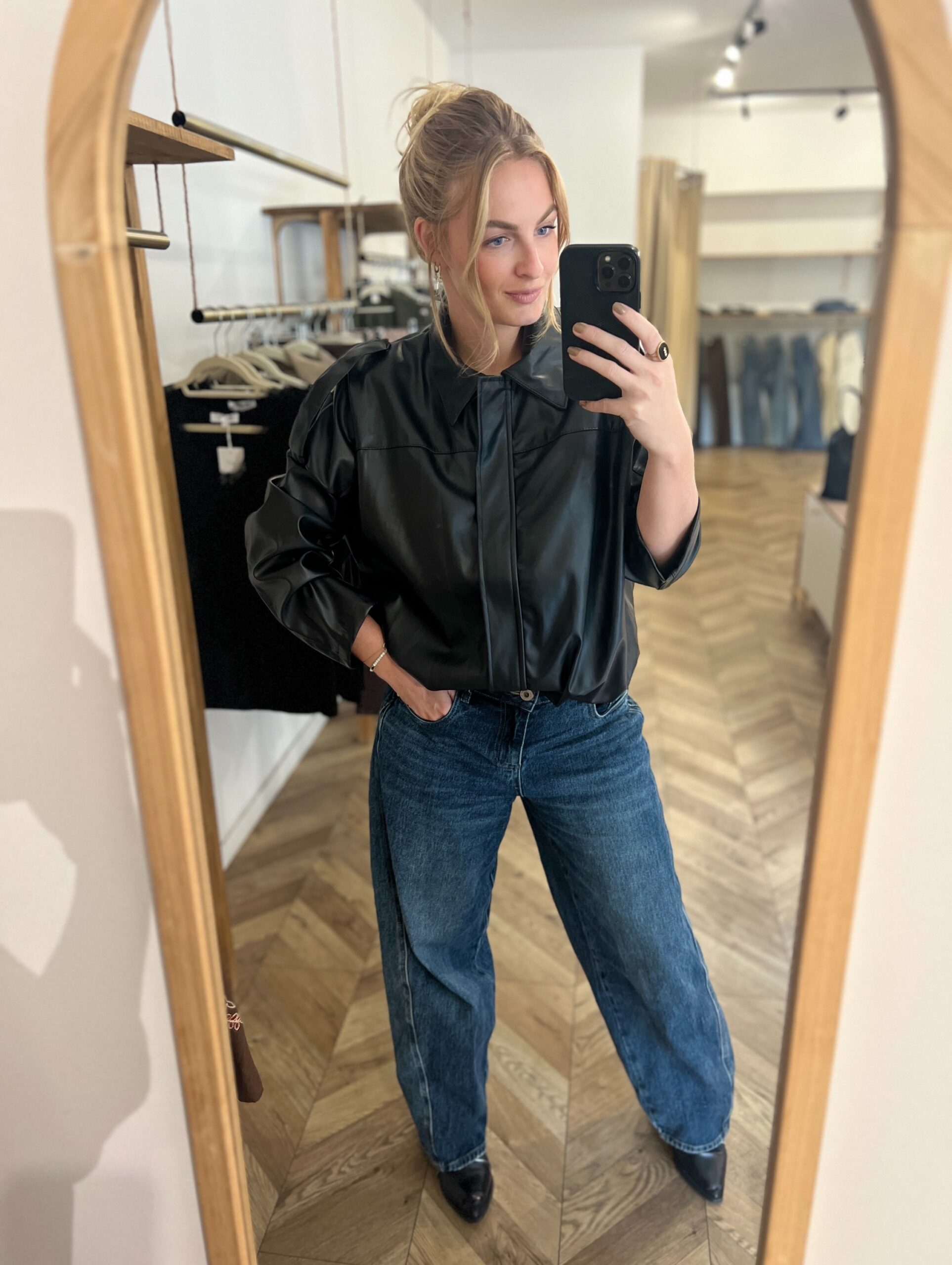 CHARLIE NOIR – VESTE SIMILI CUIR