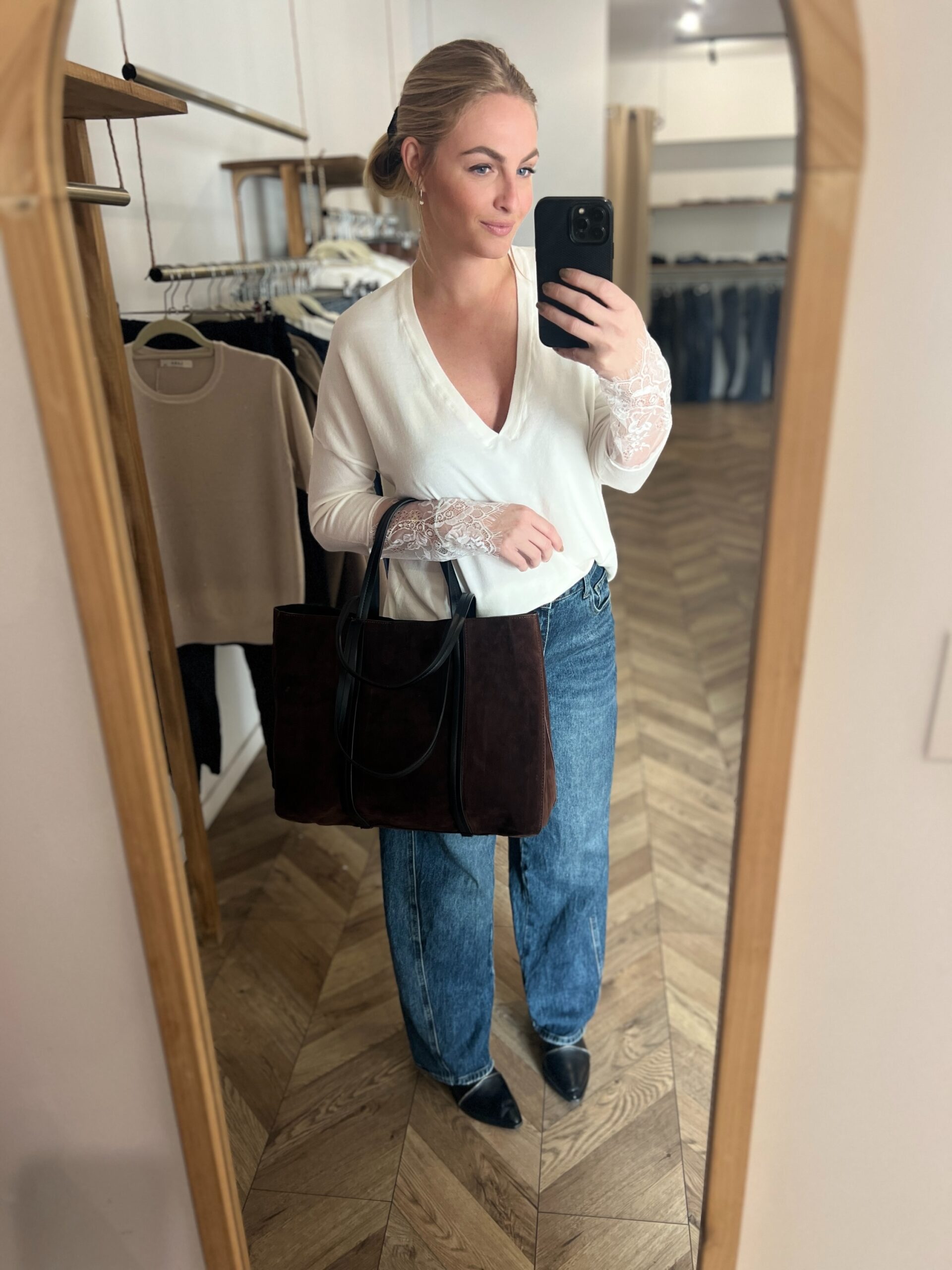 SYLVIA ÉCRU – PULL DENTELLE